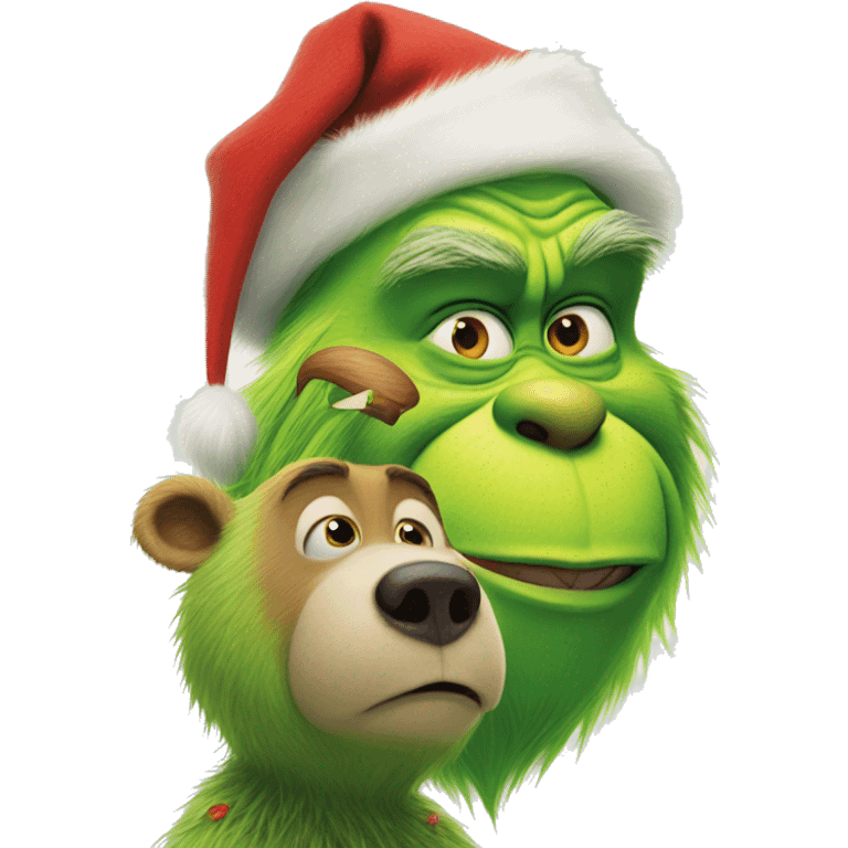 grinch with a test bear emoji