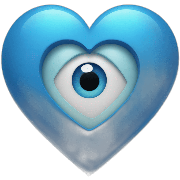 blue heart with an eye emoji