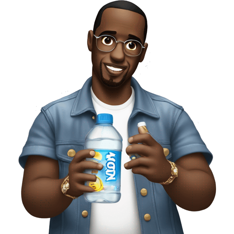 p diddy holding 30 bottles of baby oil emoji