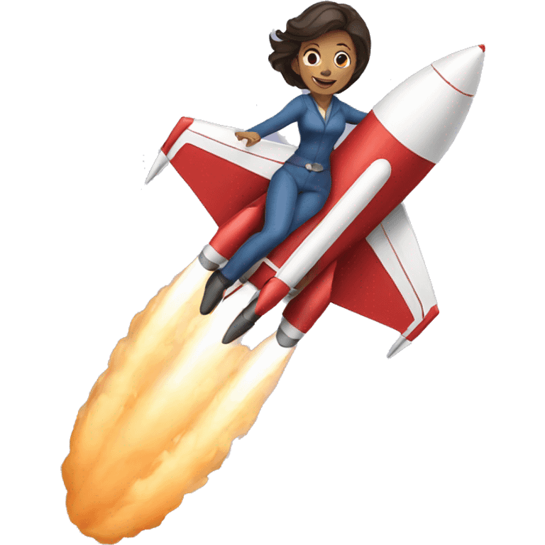 woman riding a rocket emoji