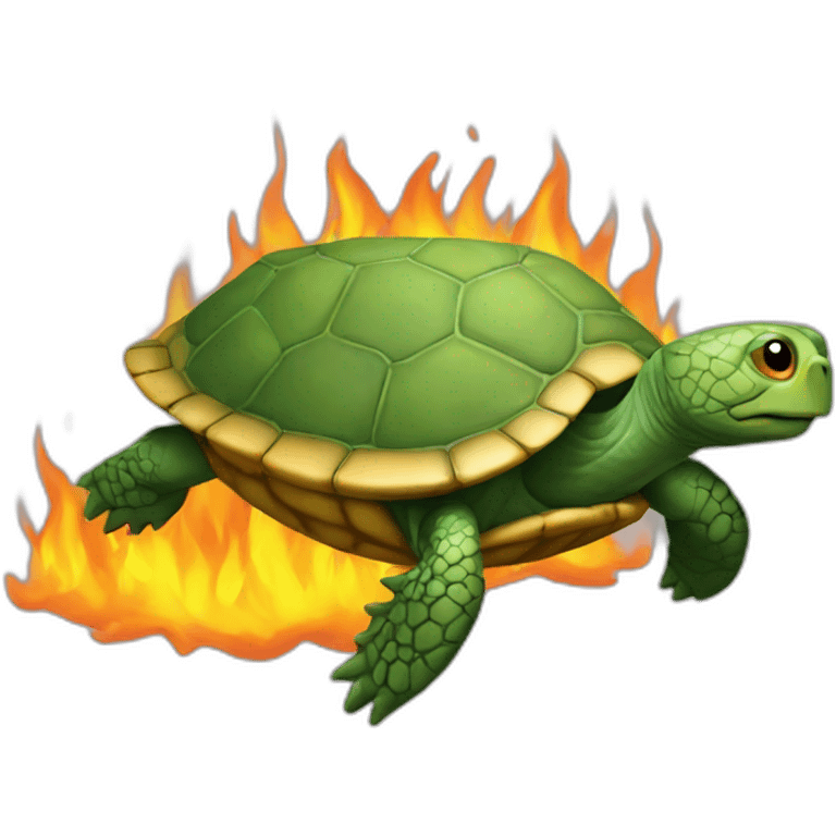 Tortue qui crache du feu emoji