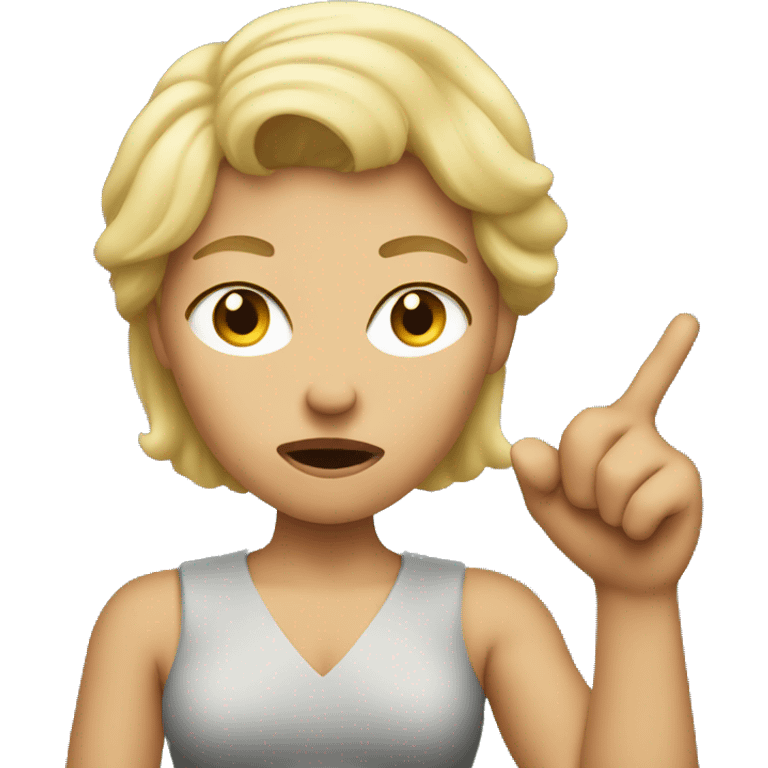 blonde mother raising finger angry emoji