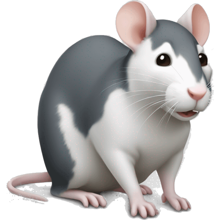 white and dark gray rat white and dark gray rat emoji