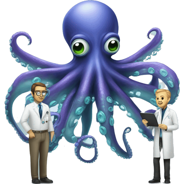 Alien Octopus with scientist  emoji