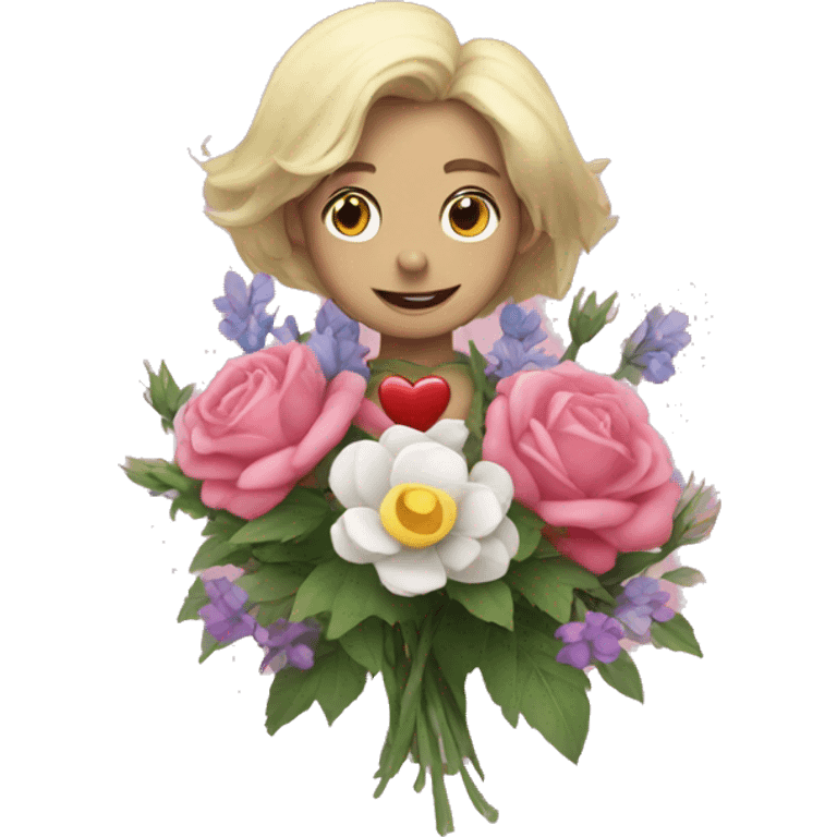 corazon con flores emoji