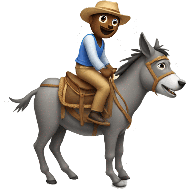 Dog riding a donkey  emoji