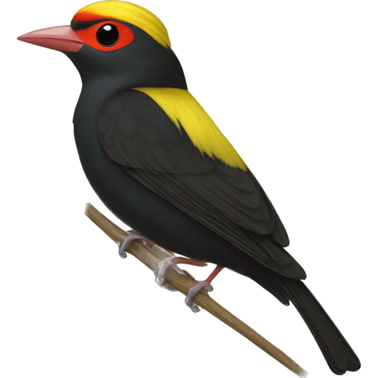 A wire-tailed manakin emoji