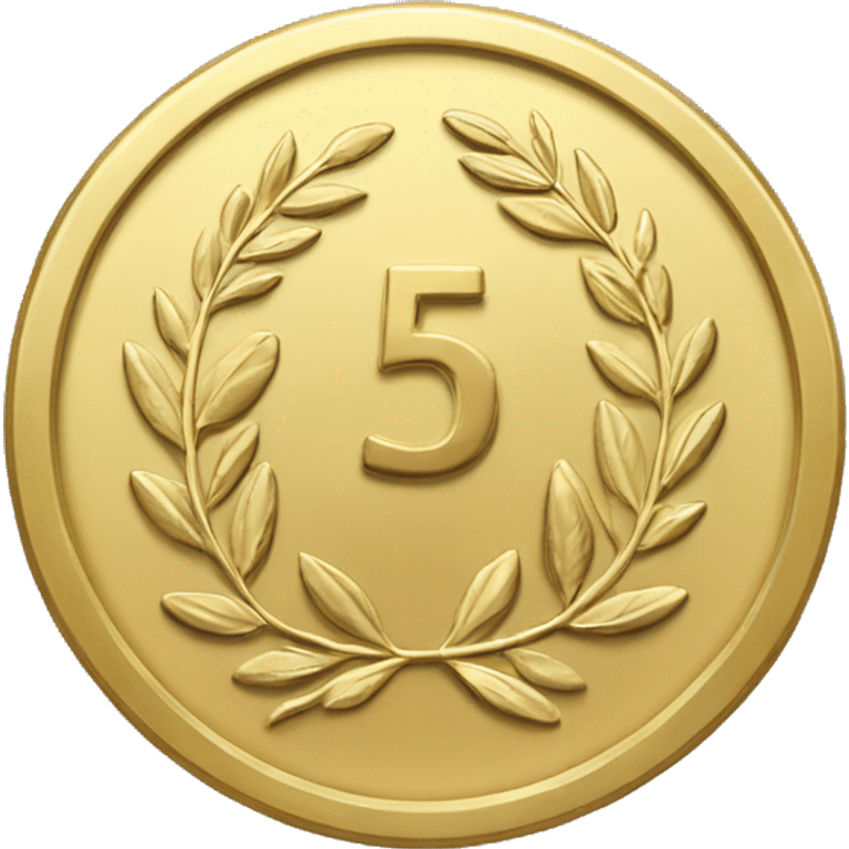 gold coin with large "50" label in center and laurel emoji