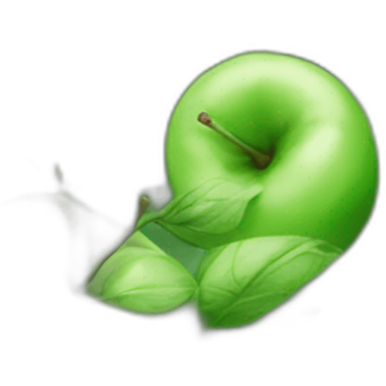 Green panamas eat an apple emoji