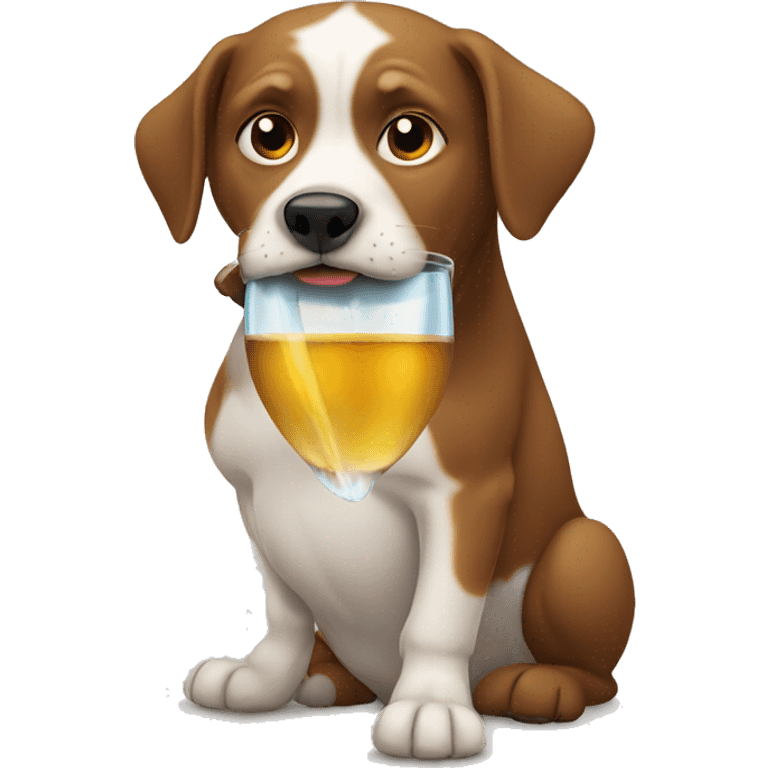 Dog drinking  emoji