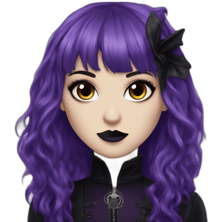 Elissabat-with-bangs-long-hair-dark-purple-and-black-vampire-goth-makeup emoji