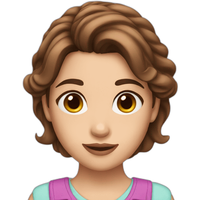 violetta girl brown hair emoji