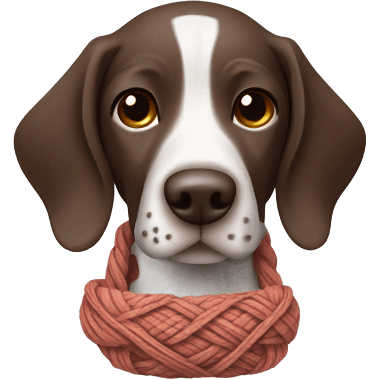 German shorthair pointer knitting emoji