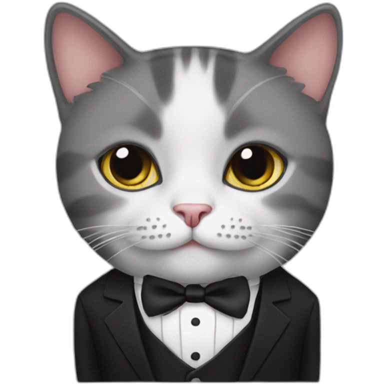 cat wearing a tuxedo emoji