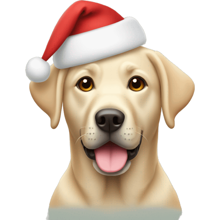 Labrador with christmas hat emoji