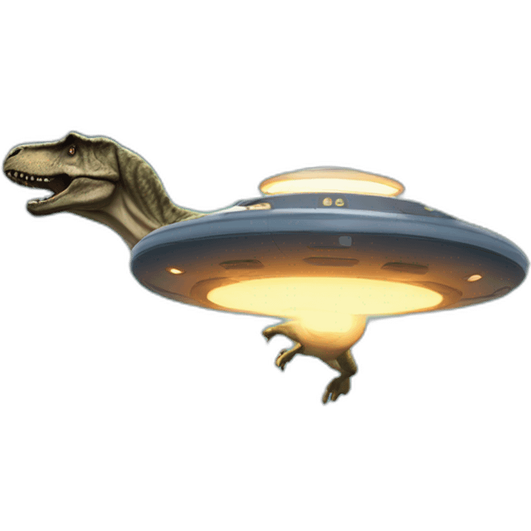 T-Rex flying a ufo emoji