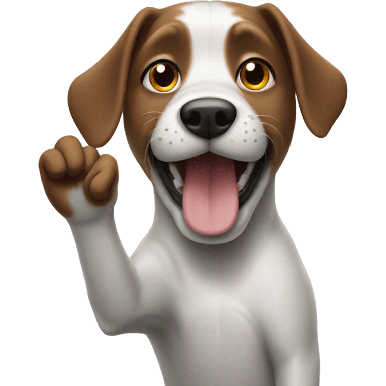 Dog waving hand emoji