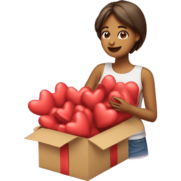 chica regalando corazones emoji