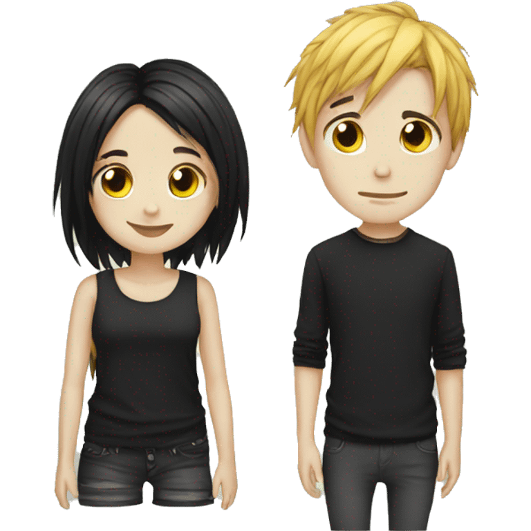 Emo boy and girl emoji