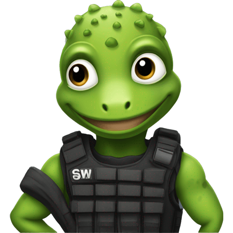 a gecko as an S.W.A.T member emoji