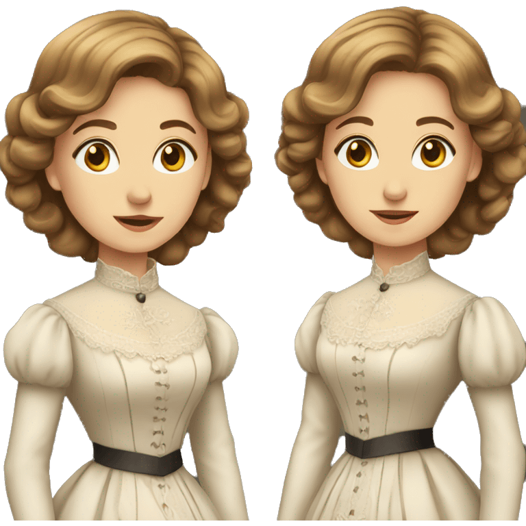 light brown hair victorian woman emoji