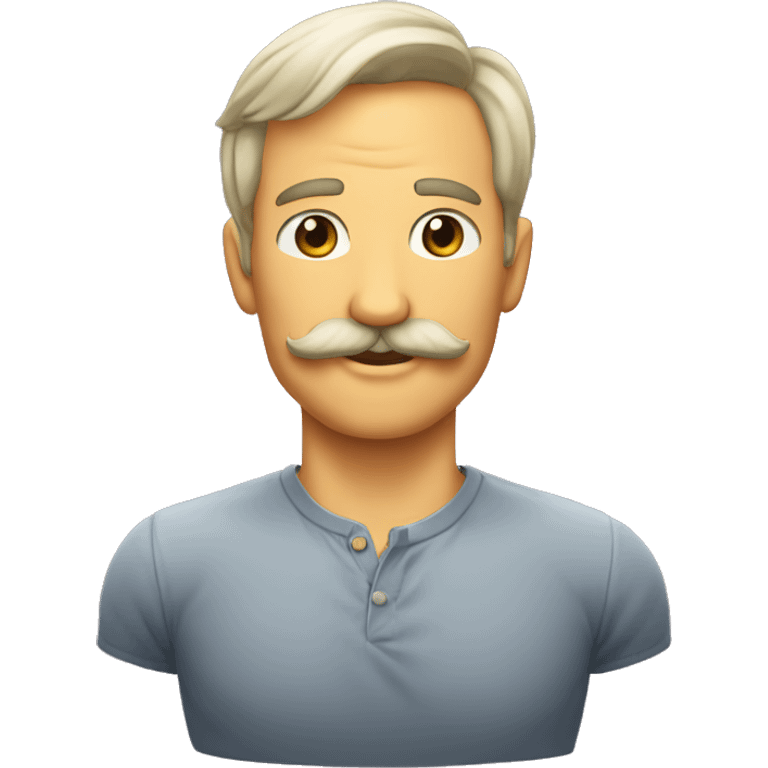 Homme avec petite moustache qui lève le bras à 45 degré emoji