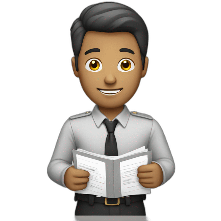 Men holding documents  emoji