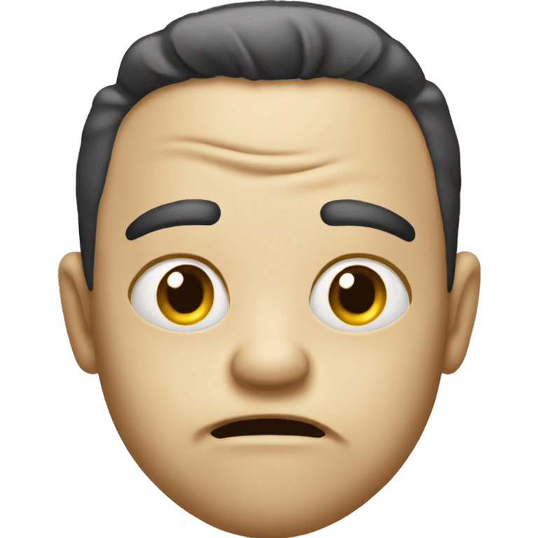 Freaky drooling emoji face, with a raised eyebrow emoji