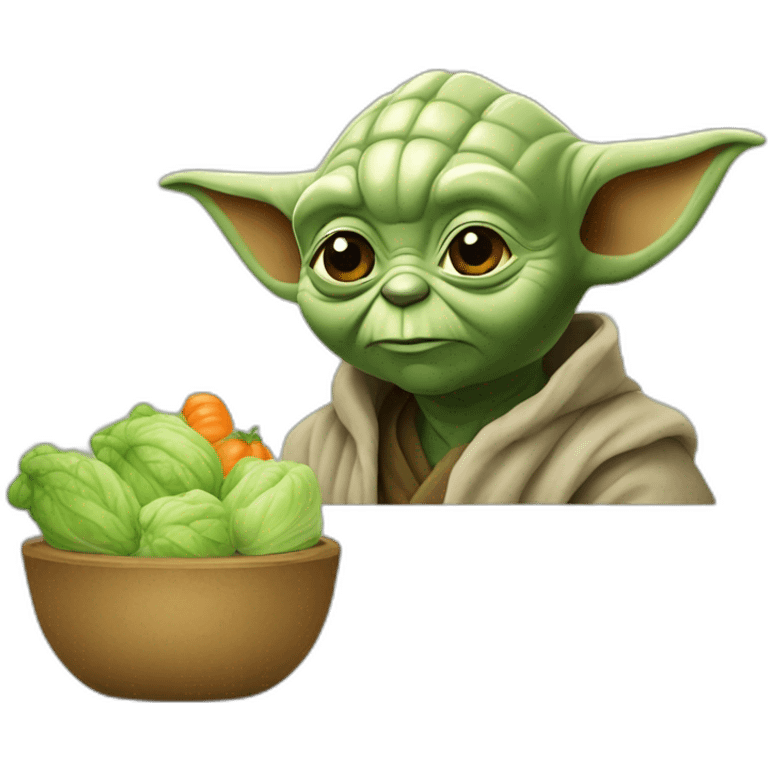 Yoda qui mange une carrote emoji