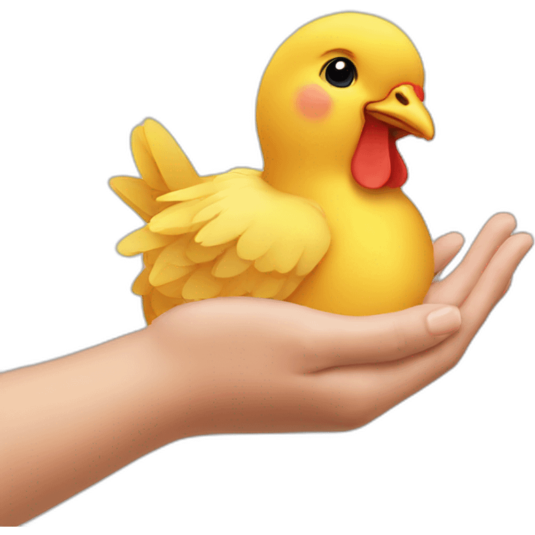 baby hand around chicken neck emoji