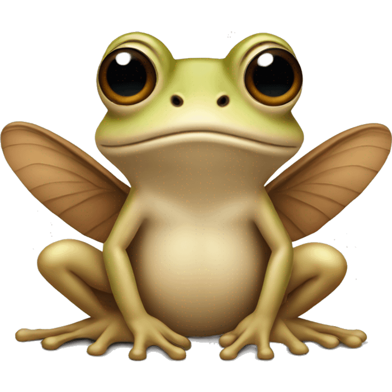 Beige frog with brown wings  emoji