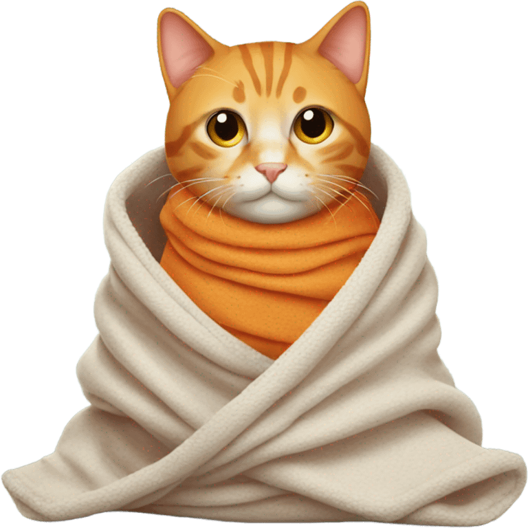 orange cat wrapped in blanket  emoji