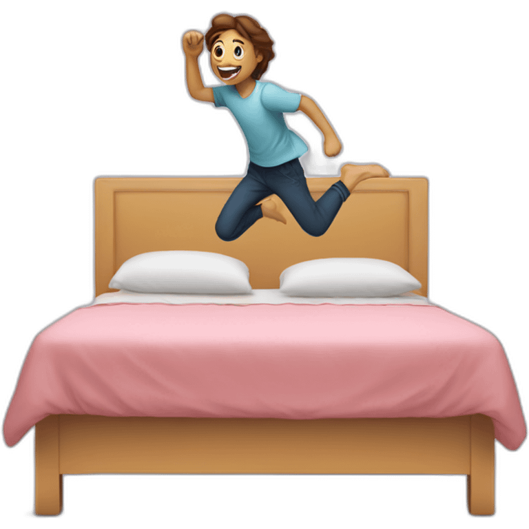 Jumping on a bed emoji