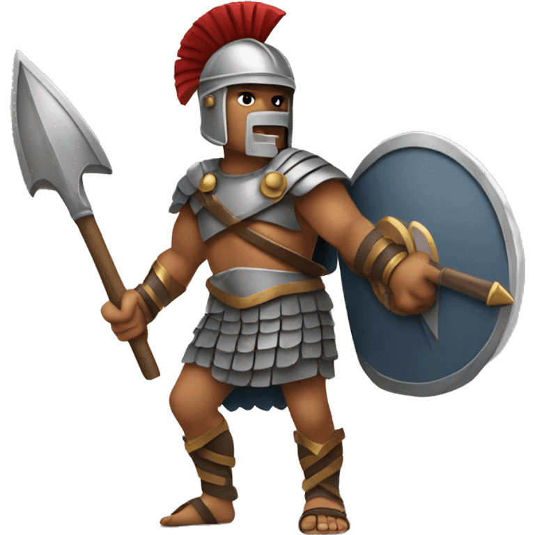 gladiator holding spear and shield emoji