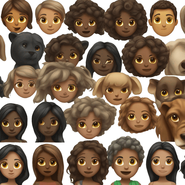 brown girl with long hair with animal ears  emoji