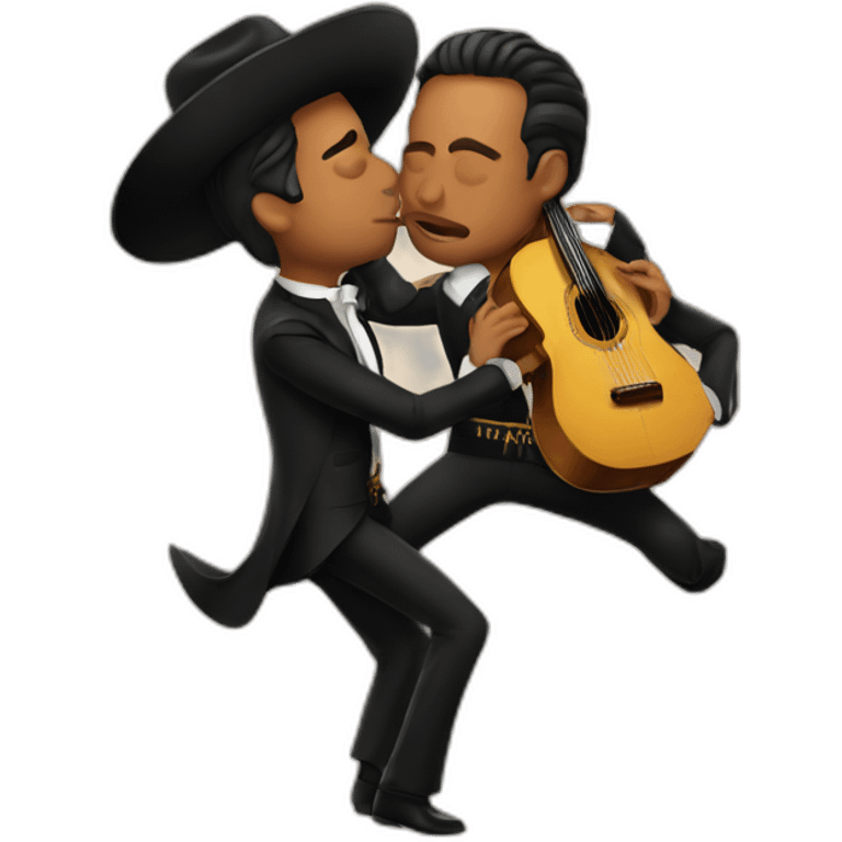 Mariachi men kiss men emoji