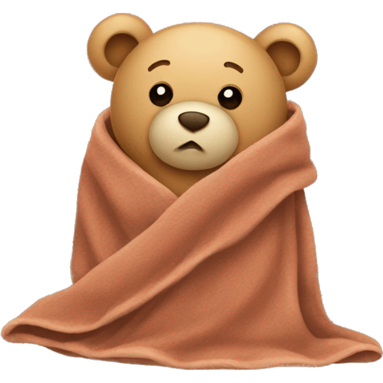 teddy bear covering himself with a blanket emoji