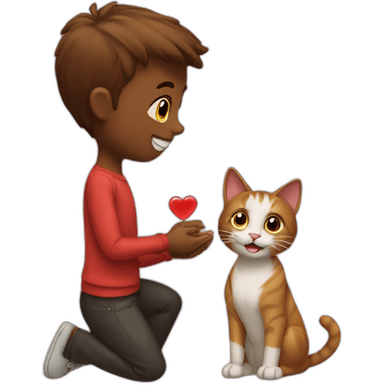 cat getting proposed to emoji