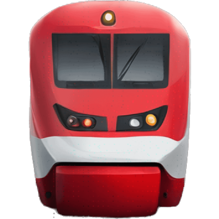 icon of a Siemens "Lastochka" electric train. There is a beautiful shadow beneath the train. Note that the electric train consists of 5 cars and is painted in the company's corporate red color.
 emoji