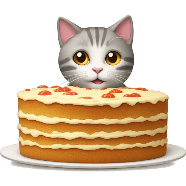 gatto che mangia una torta emoji