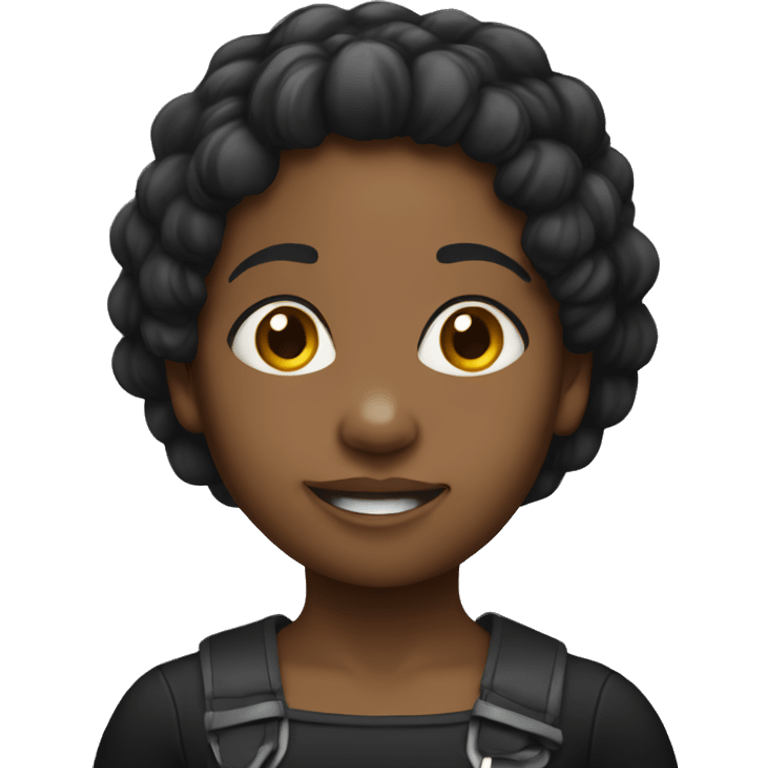 Black, female midget emoji