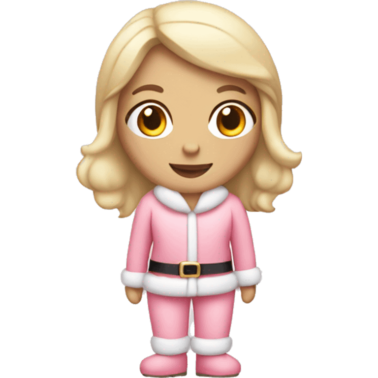 Full body white girl in a light pink Santa outfit  emoji