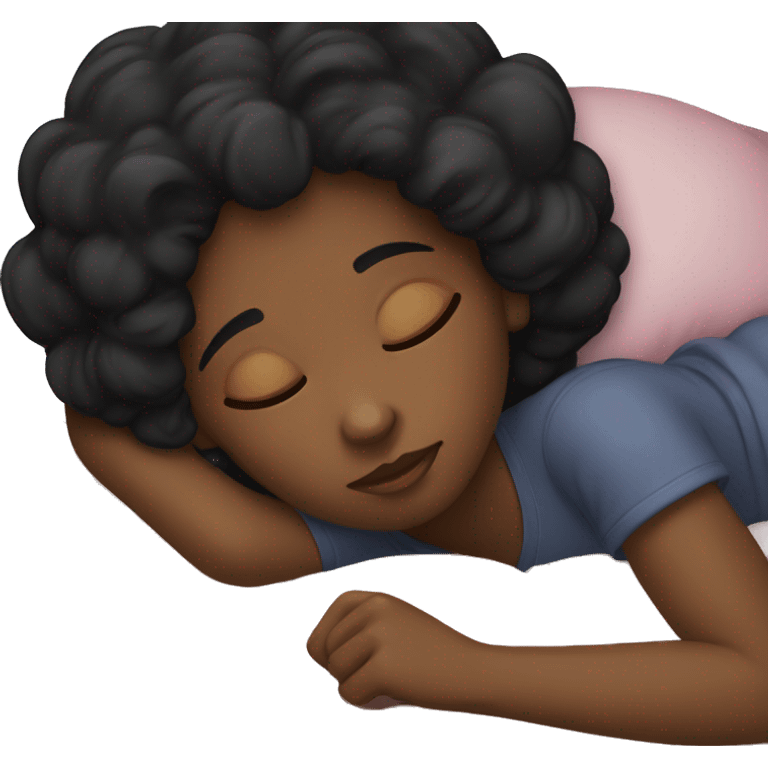 a black haird girl sleepinh emoji