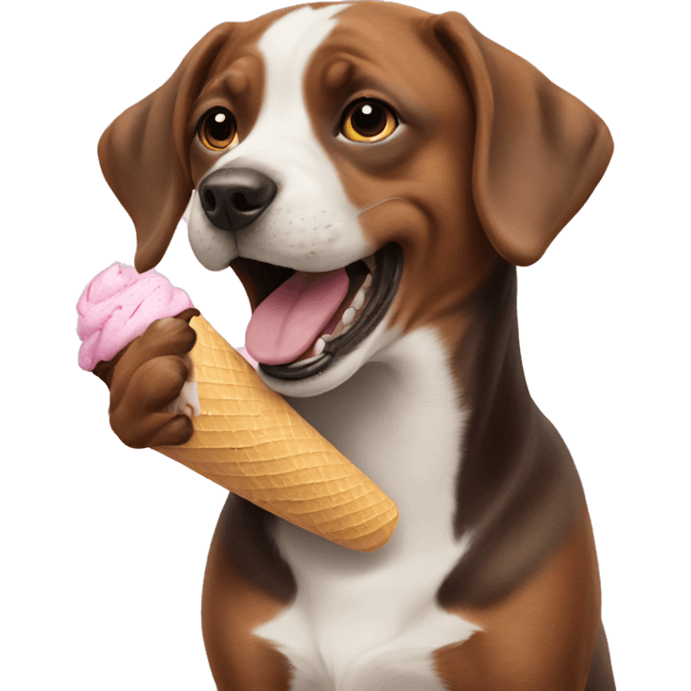 Dog eating icecream  emoji