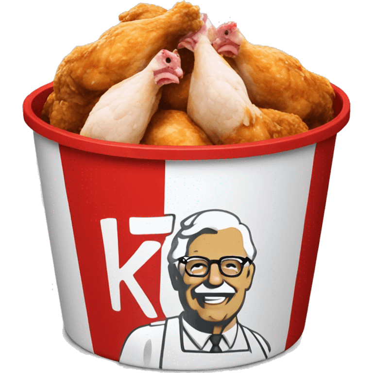  red and white bucket of chicken with the KFC Logo emoji