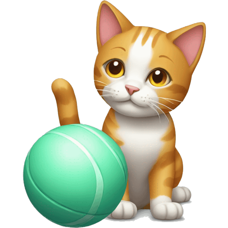 cat with ball emoji