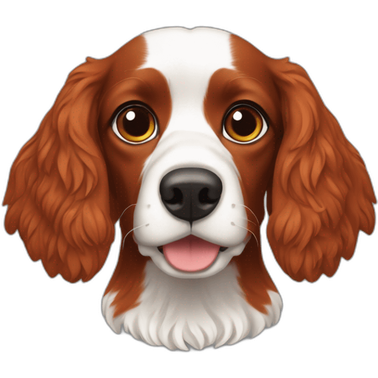 Breton red spaniel head comic emoji