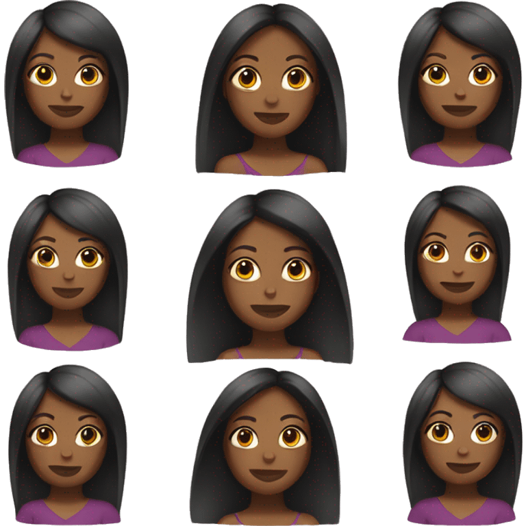 Black women with straight hair emoji