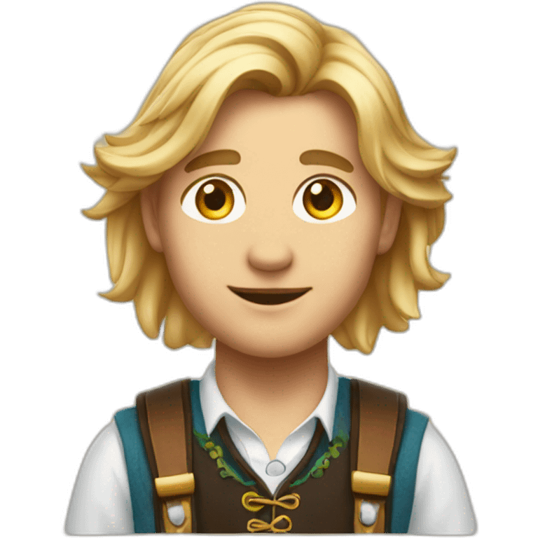 Young Man with long blond hair in Oktoberfest outfit emoji