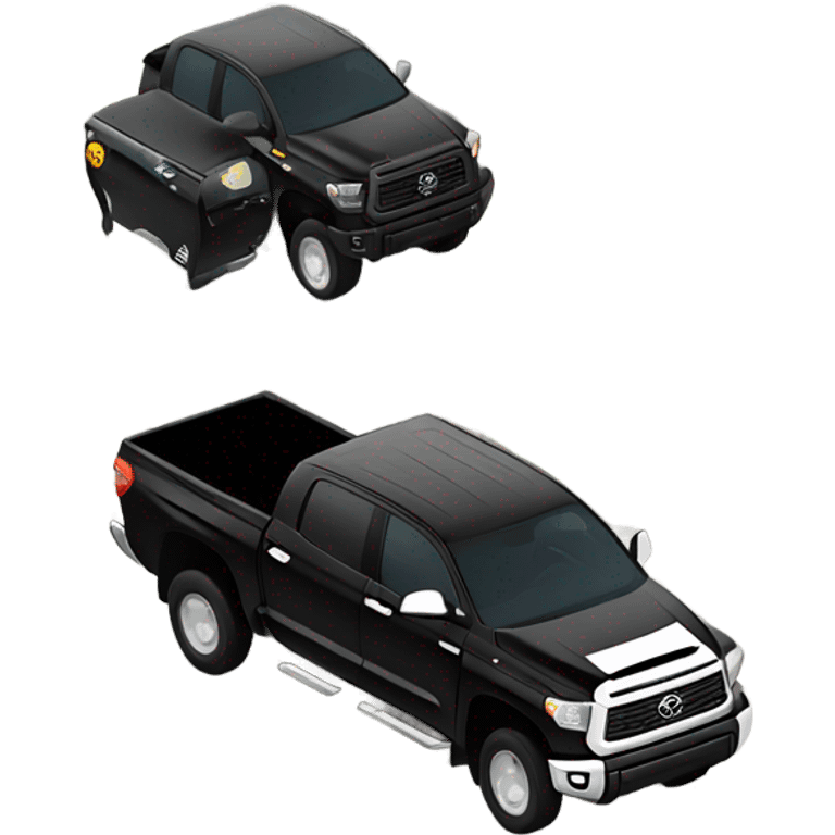 Black toyota tundra racing on highway emoji